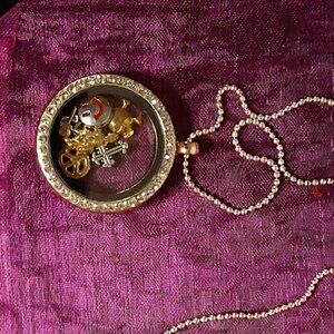 Origami Owl 2 lockets, 8 charms, 2 necklaces and OO gift box